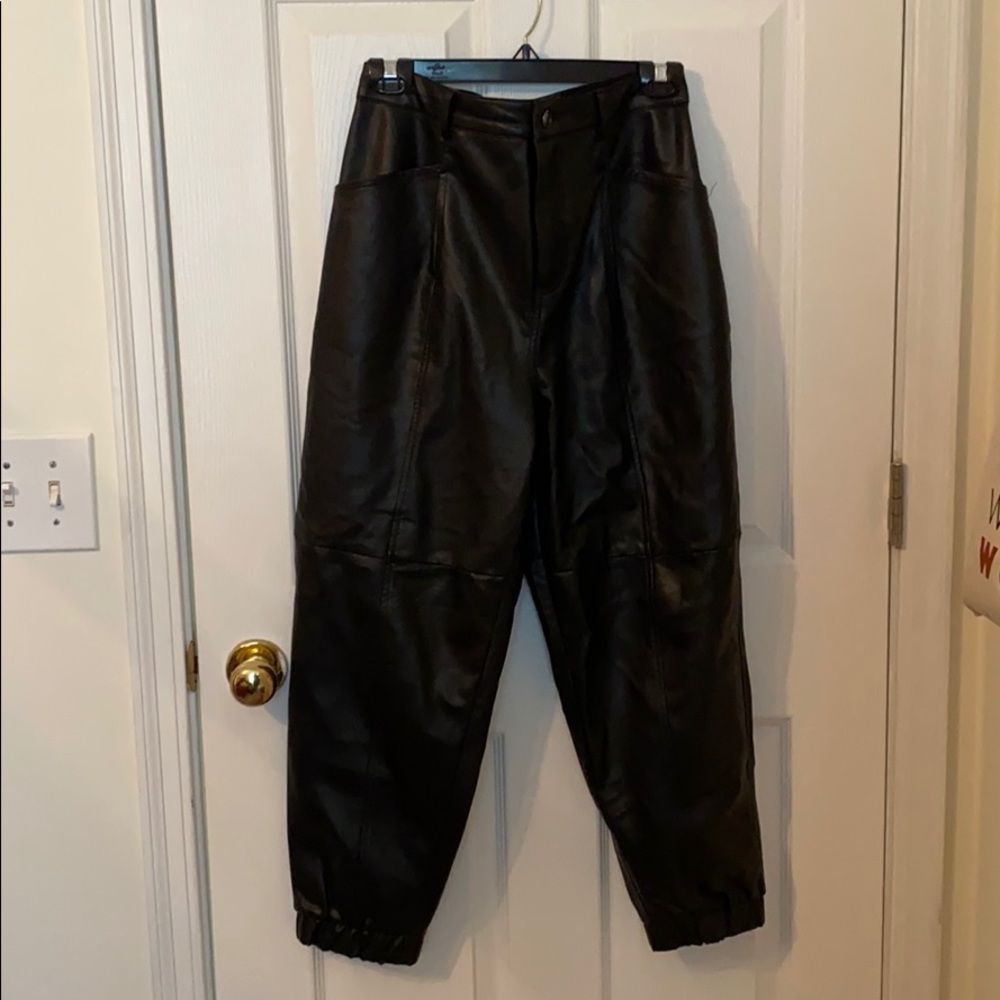 Faux leather pants from zara